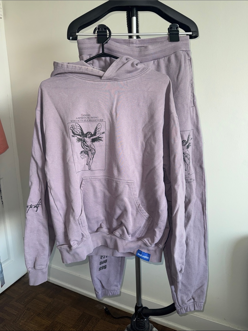 Lavender Graphic Hoodie & Jogger Set - unisex Sweater Set